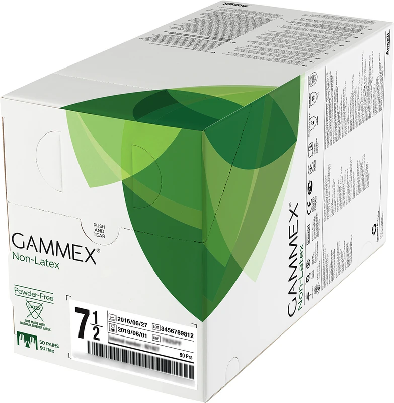 Gammex® Non-Latex Packung 50 Paar puderfrei, grün, Größe 6,5