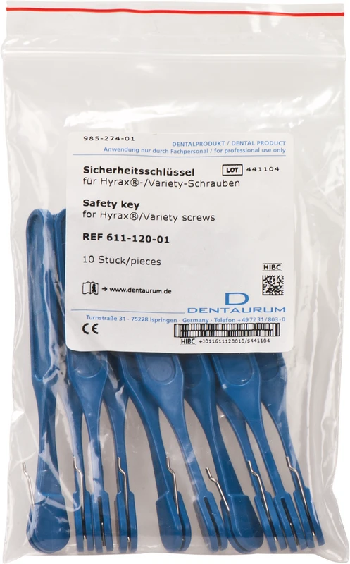 Sicherheitsschlüssel Packung 10 Stück Sicherheitsschlüssel Dentaurum