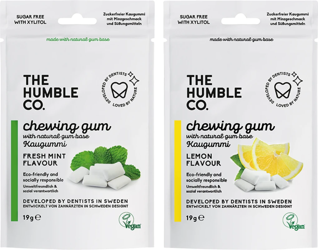 Humble Zahnkaugummi Packung 19 g lemon