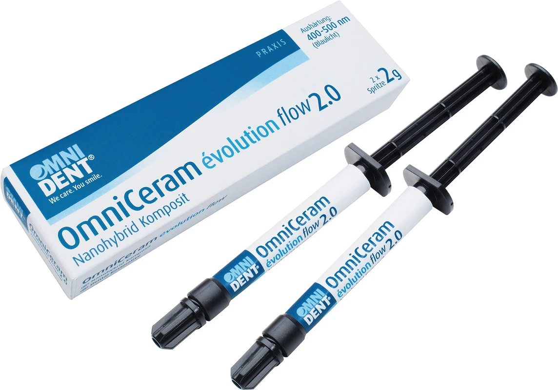 OmniCeram évolution flow 2.0 Packung 2 x 2 g Spritze bleach