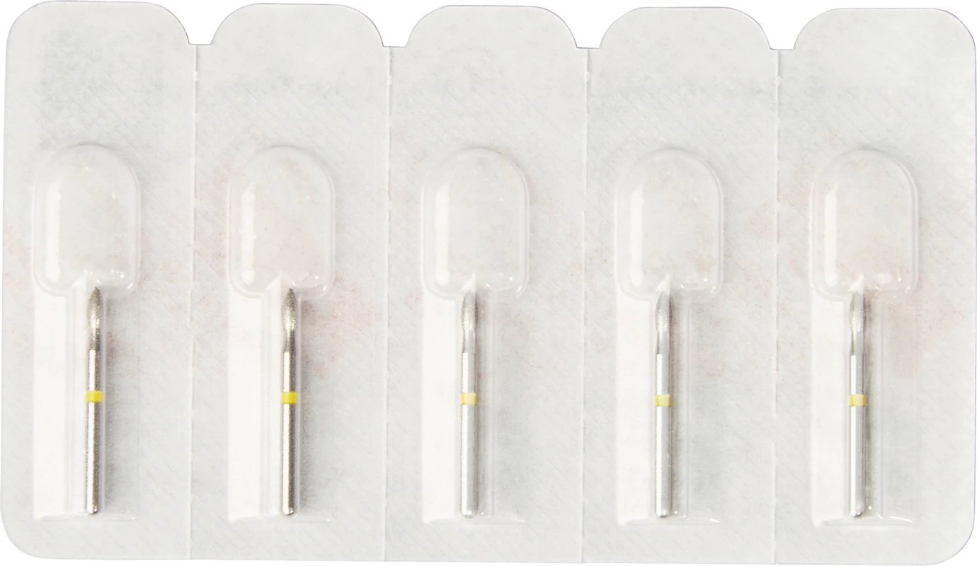 Diamanten 368 Packung 5 Stück gelb superfein, FG, Figur 257 Knospe, 3,5 mm, ISO 016