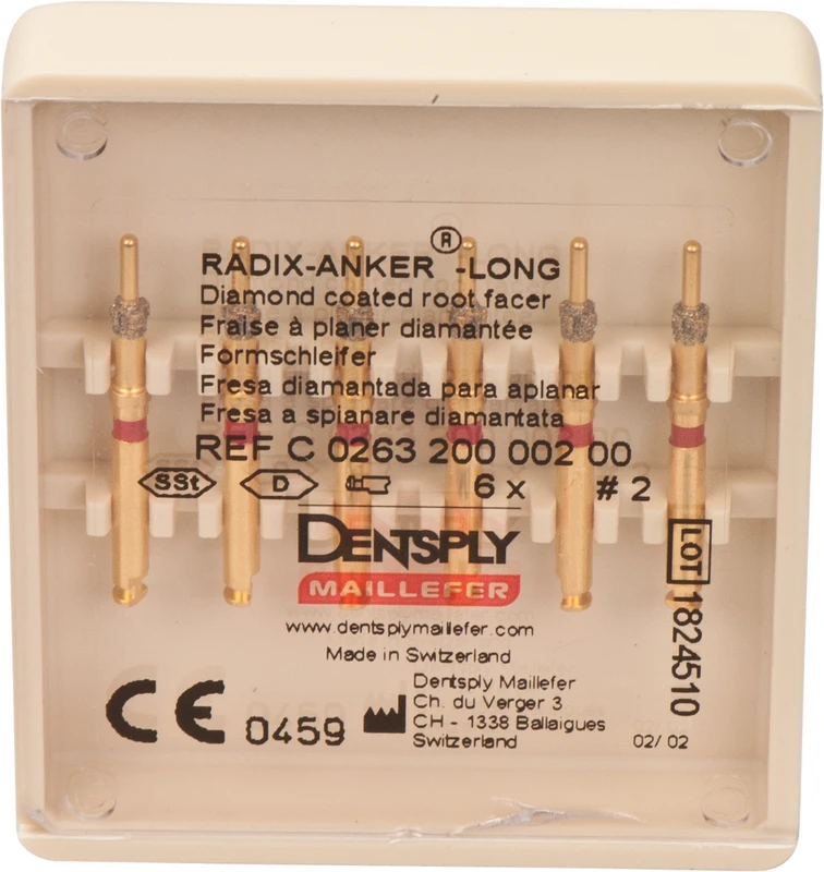 RADIX-ANKER-LONG Packung 6 Formschleifer goldfarben, Gr. 2