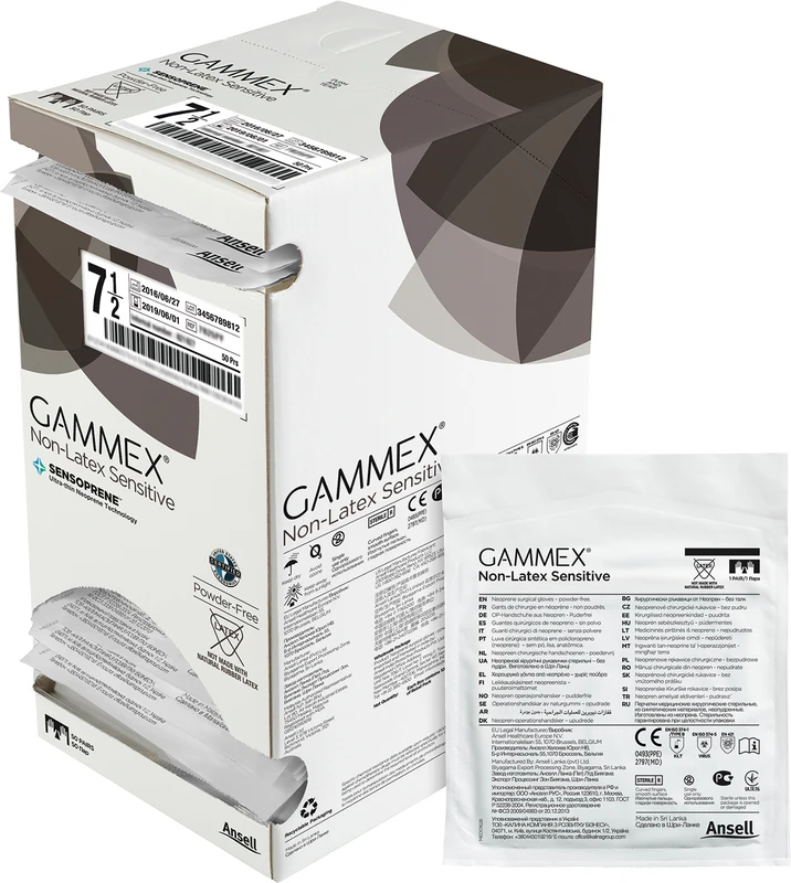 Gammex® Non-Latex Sensitive Packung 50 Paar puderfrei, natur, Größe 6
