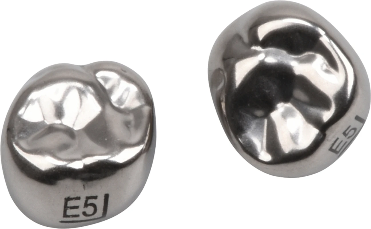 Edelstahlkronen Packung 5 Stück E-UR-5, für Milchmolaren