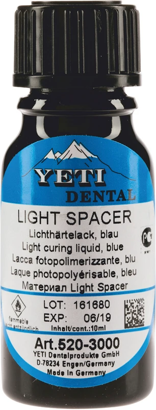 Light Spacer Flasche 10 ml Lichthärtelack blau