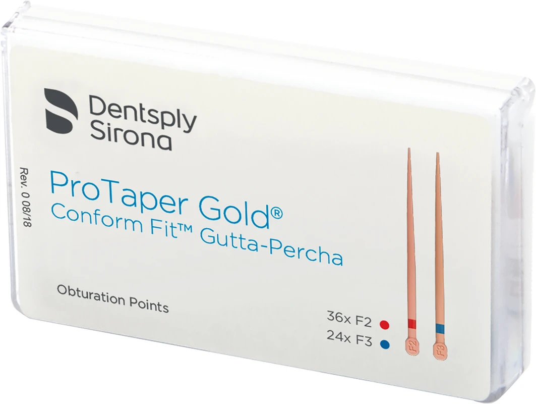 ProTaper Gold® Conform Fit™ Guttaperchaspitzen Packung 60 Stück (36 x F2, 24 x F3) ProTaper Gold® Conform Fit™ Guttaperchaspitzen Dentsply Sirona
