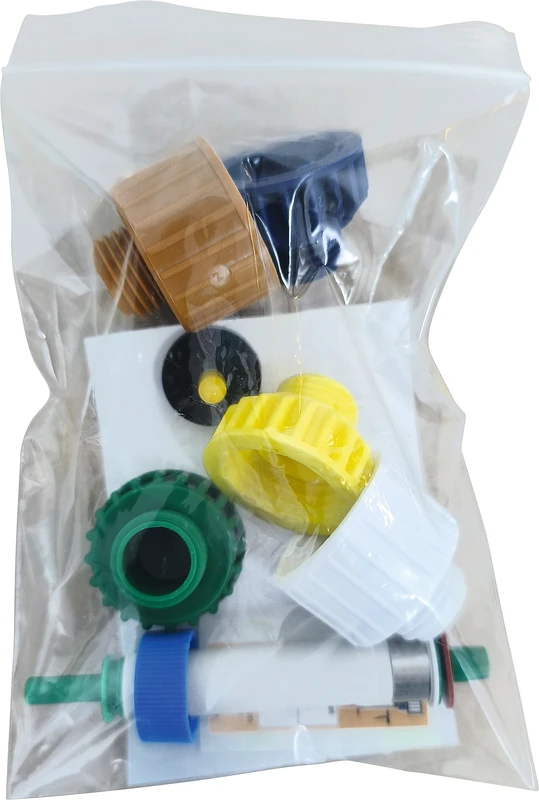 Flaschenadapter für die F-Euro Serie Set 5 Adapter, 1 Schlauchdosierpumpe, 1 Flaschenbelüftung