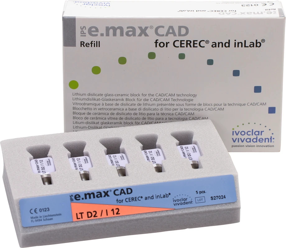 IPS e.max CAD for CEREC/inLab Packung 5 Stück Gr. I12, D2 LT