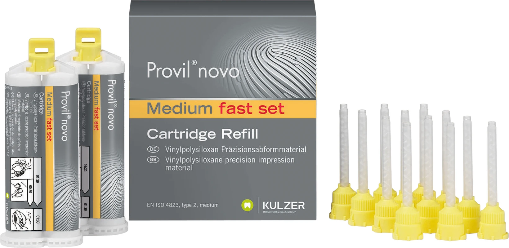 Provil® novo Medium Packung 2 x 50 ml Doppelkartusche fast, 12 Mixing Tips