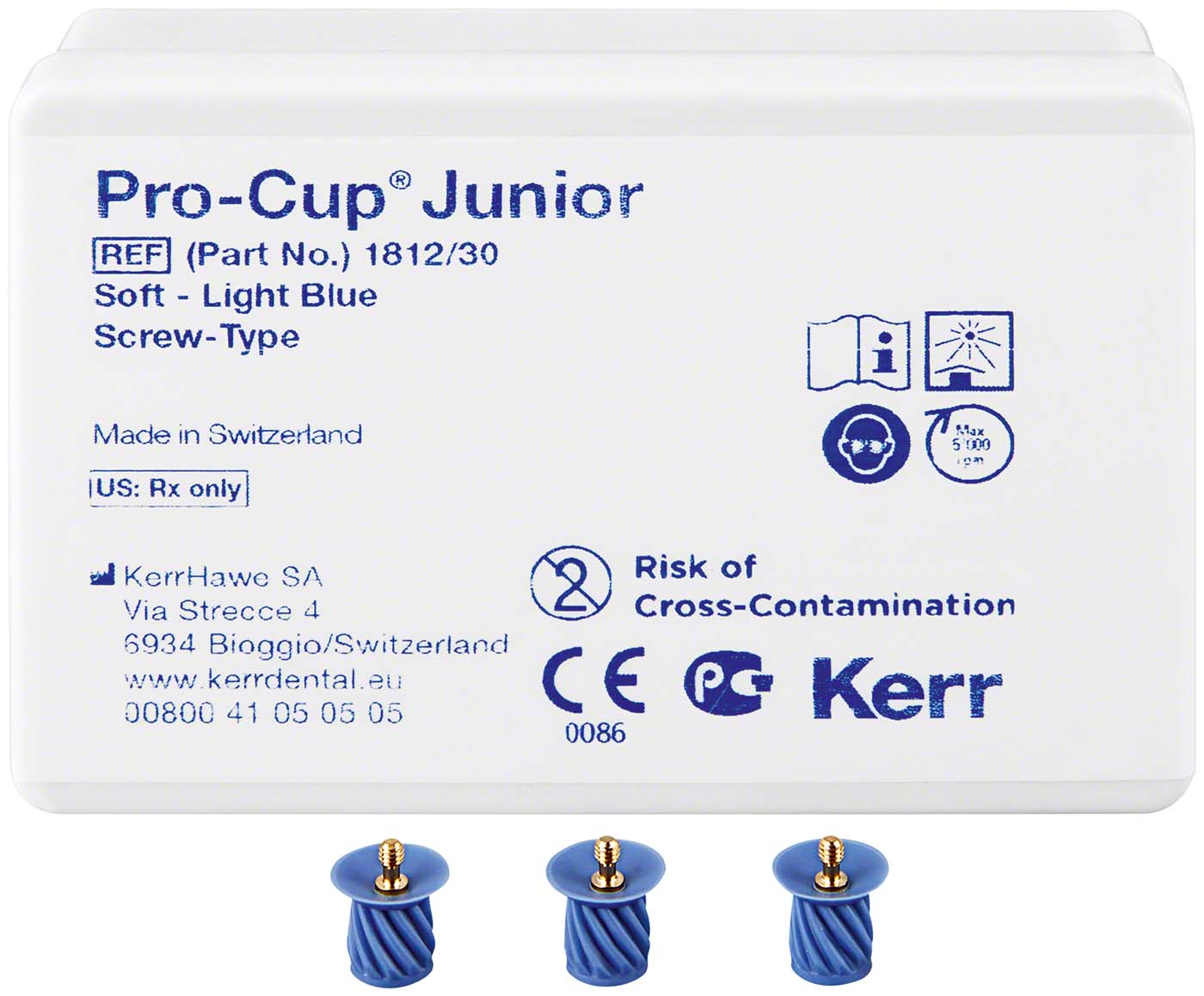 Pro-Cup™ Junior Packung 30 Stück hellblau weich, Screw-Type Pro-Cup Junior Kerr