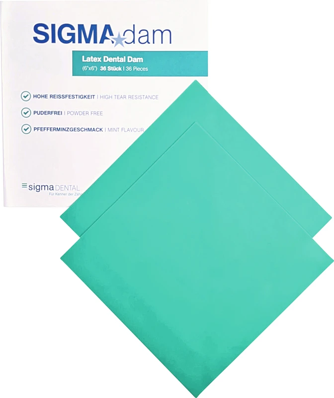 SIGMA Dam Packung 36 Stück grün, 6" x 6", medium