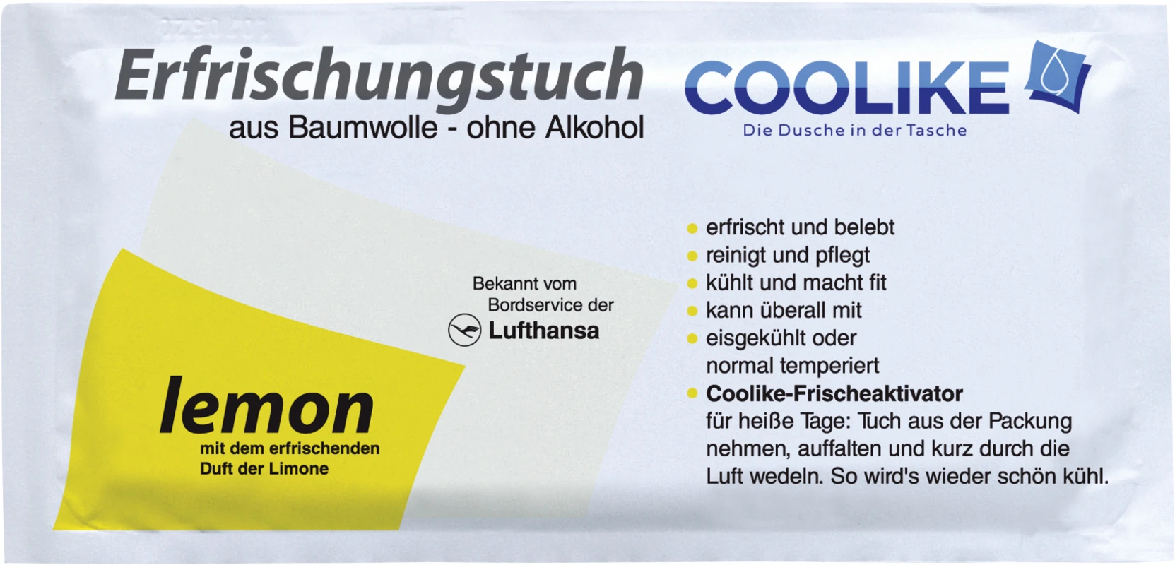 Erfrischungstücher Karton 50 Stück Lemon