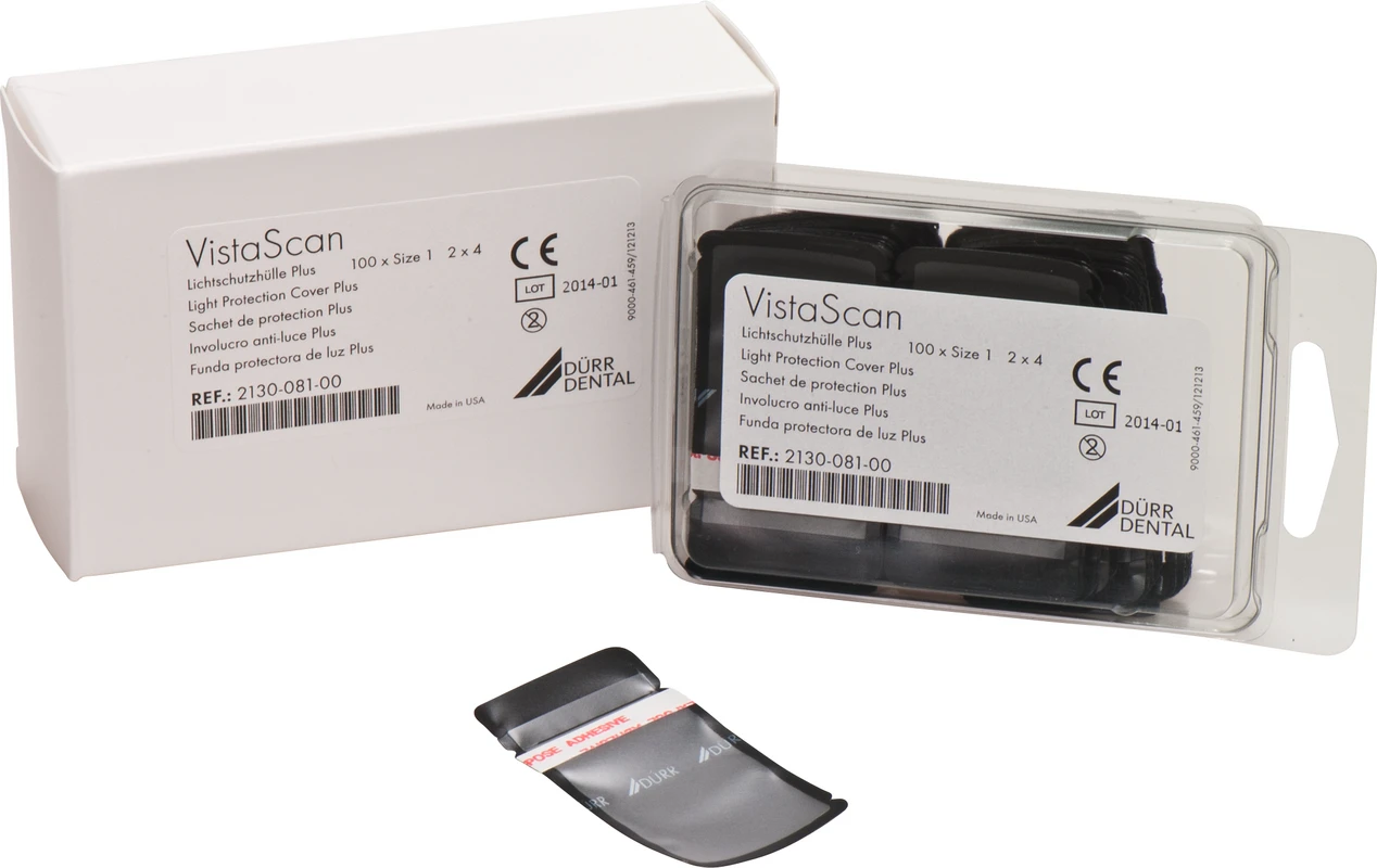 VistaScan Lichtschutzhüllen Plus Packung 100 Stück schwarz, Size 1 (2 x 4 cm)