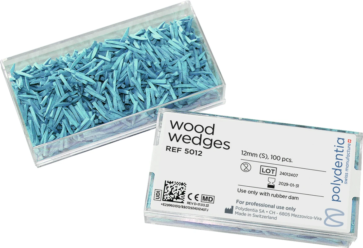Interdentalkeile Ahornholz Box 100 Stück blau, 12 mm