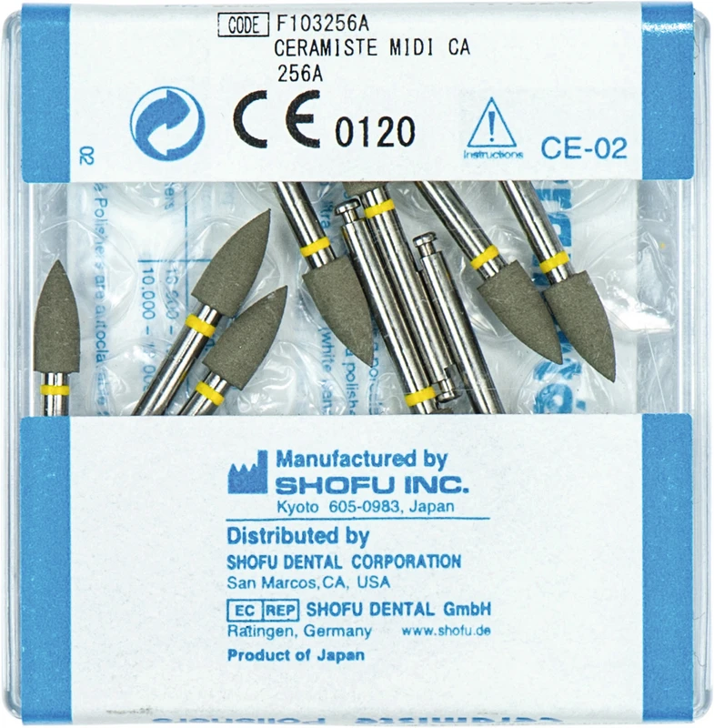 Ceramisté Packung 12 Stück gelb ultra, RA, Figur Midispitze, ISO 060