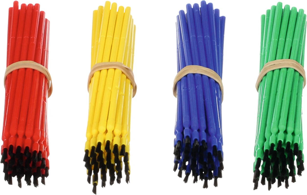Biegsame Applikatorpinsel Packung 120 Stück (blau, grün, gelb, rot)