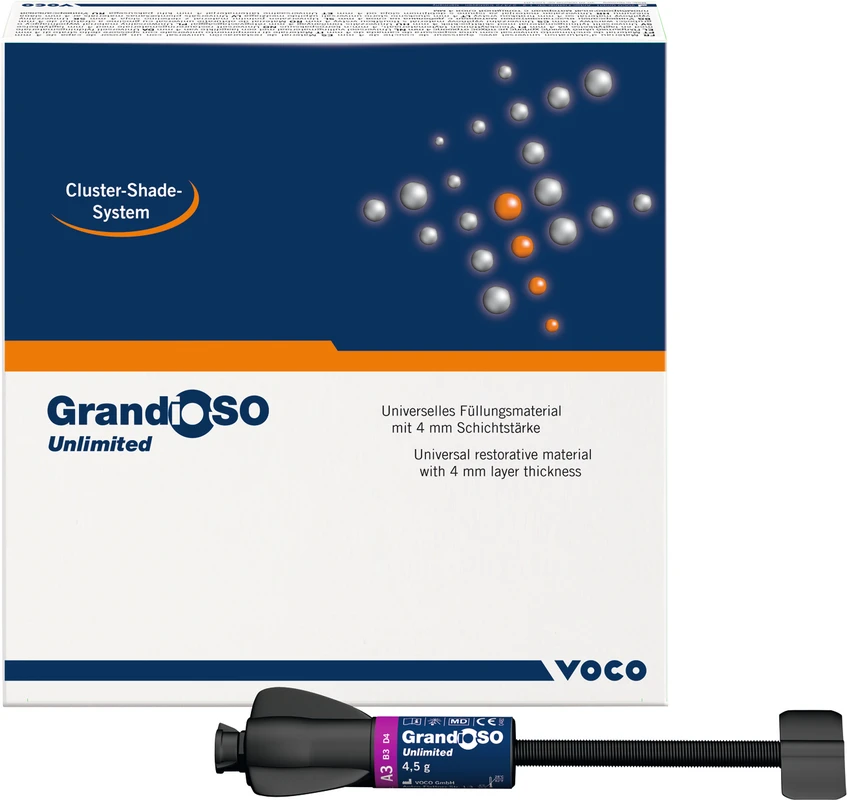 GrandioSO Unlimited Set 5 x 4,5 g Spritze (A1-A4), 1 Farbkarte