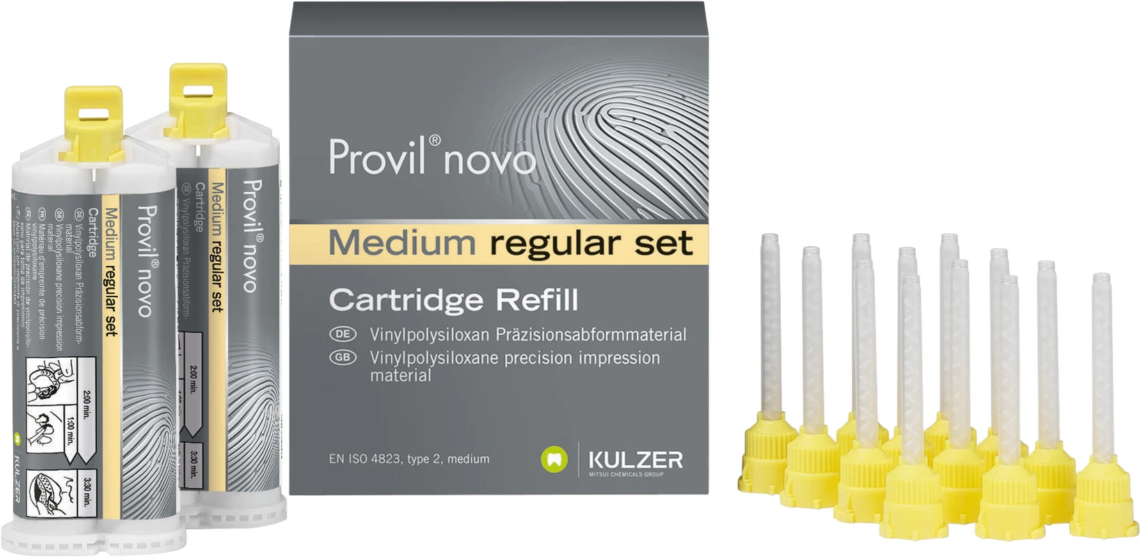 Provil® novo Medium Packung 2 x 50 ml Doppelkartusche regular, 12 Mixing Tips