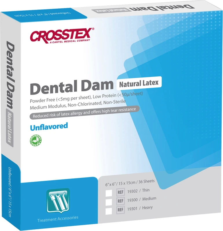 Dental Dam Packung 36 Blatt 15 x 15 cm, medium, Stärke 0,18 mm