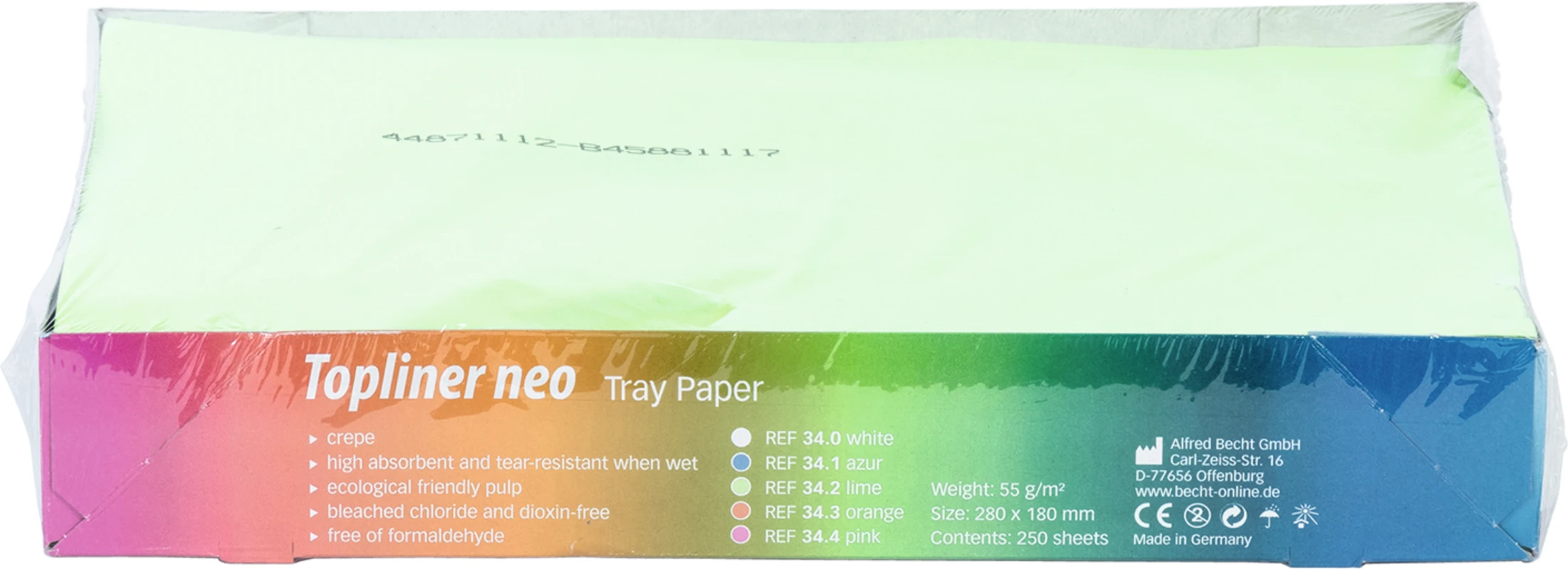 Topliner neo Packung 250 Stück 28 x 18 cm, lime