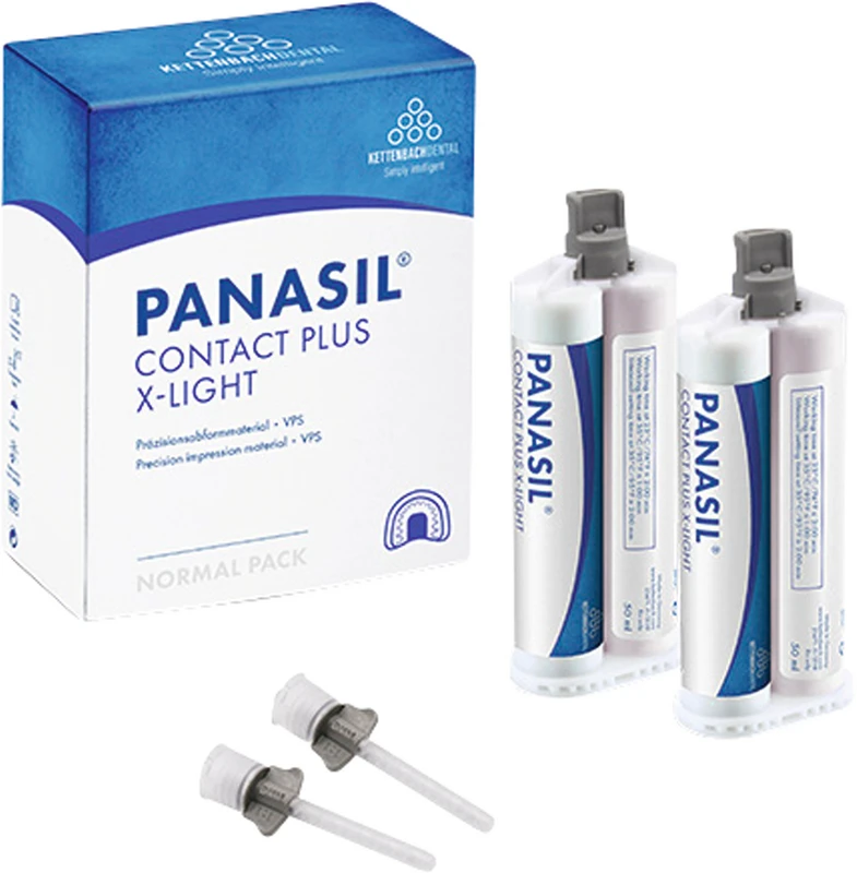 Panasil® contact plus X-Light Normalpackung 2 x 50 ml Doppelkartusche, 8 Mischkanlen