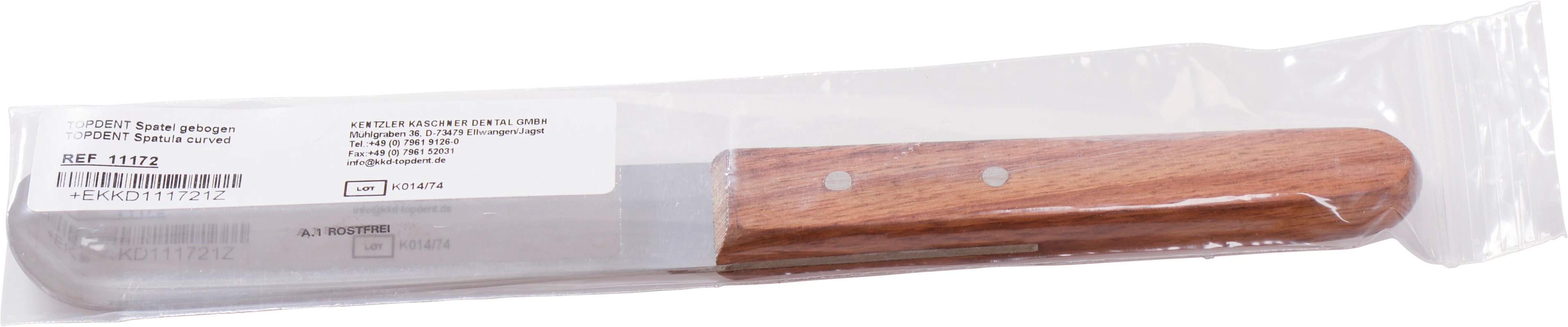TOPDENT Anmischspatel Stück 11172, gebogen