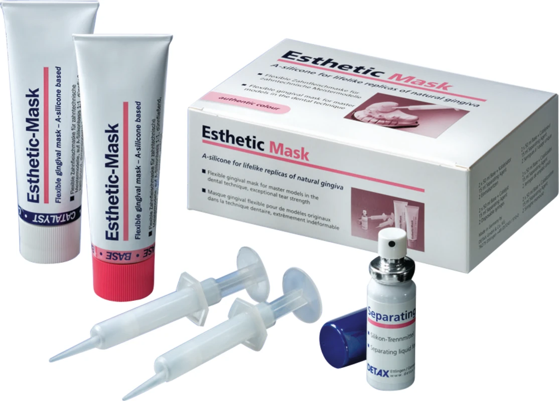 Esthetic Mask Packung 2 x 50 ml Kartusche, 10 Mischkanülen gelb, 15 ml Pumpspray