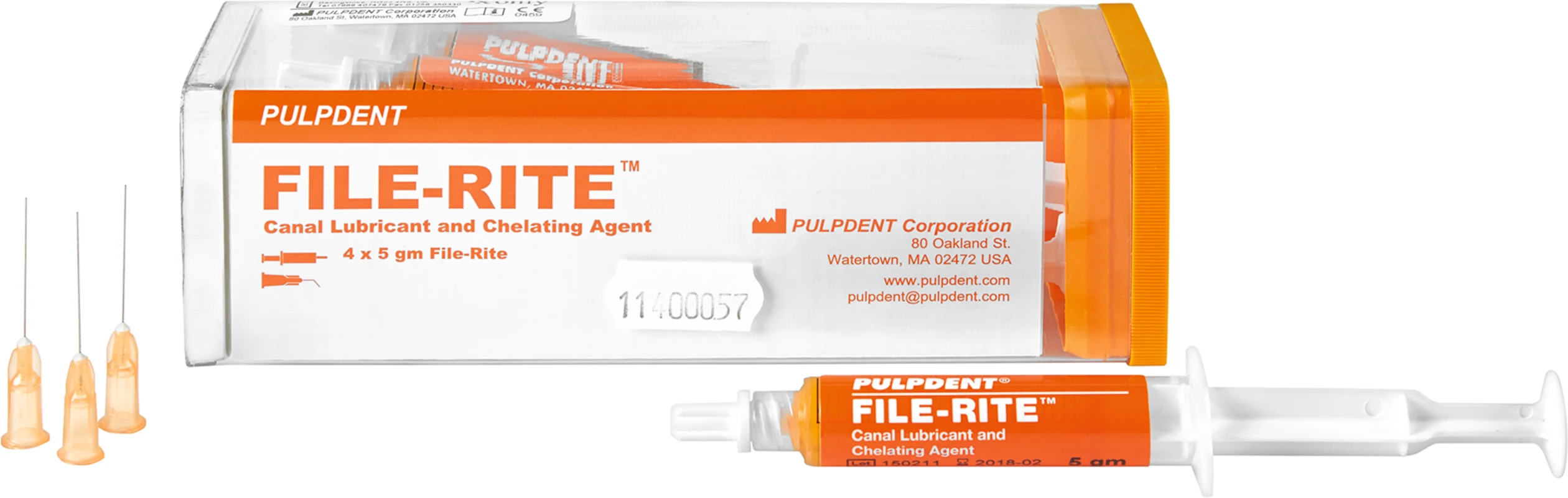 FILE-RITE™ Packung 4 x 5 ml Spritze, 50 Tips FILE-RITE™ PULPDENT