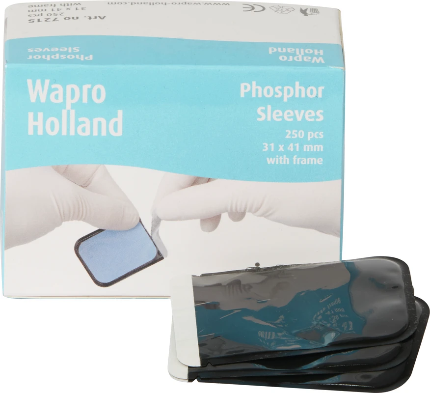 WAPRO Speicherfolienhüllen Digora Packung 250 Stück mit Rahmen, 31 x 41 mm