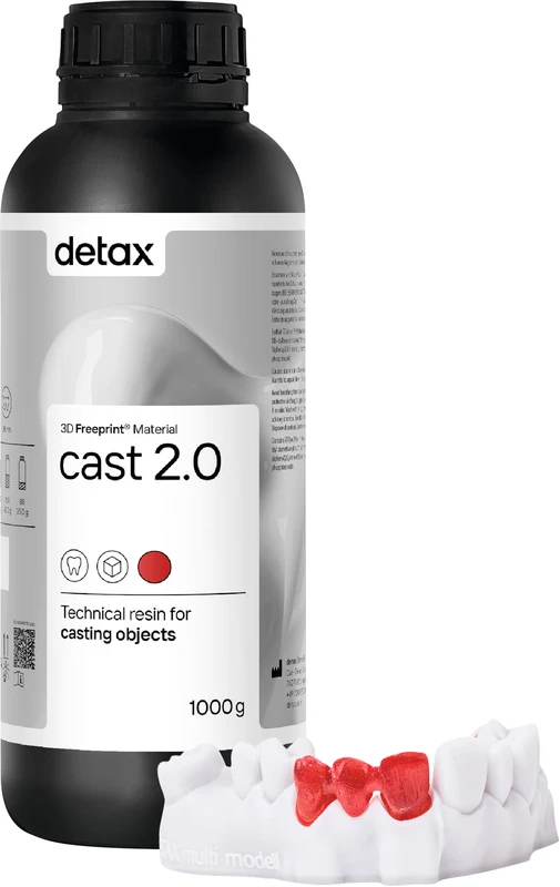 FREEPRINT® cast 2.0 Flasche 1 kg Kunststoff 385 nm, rot-transparent