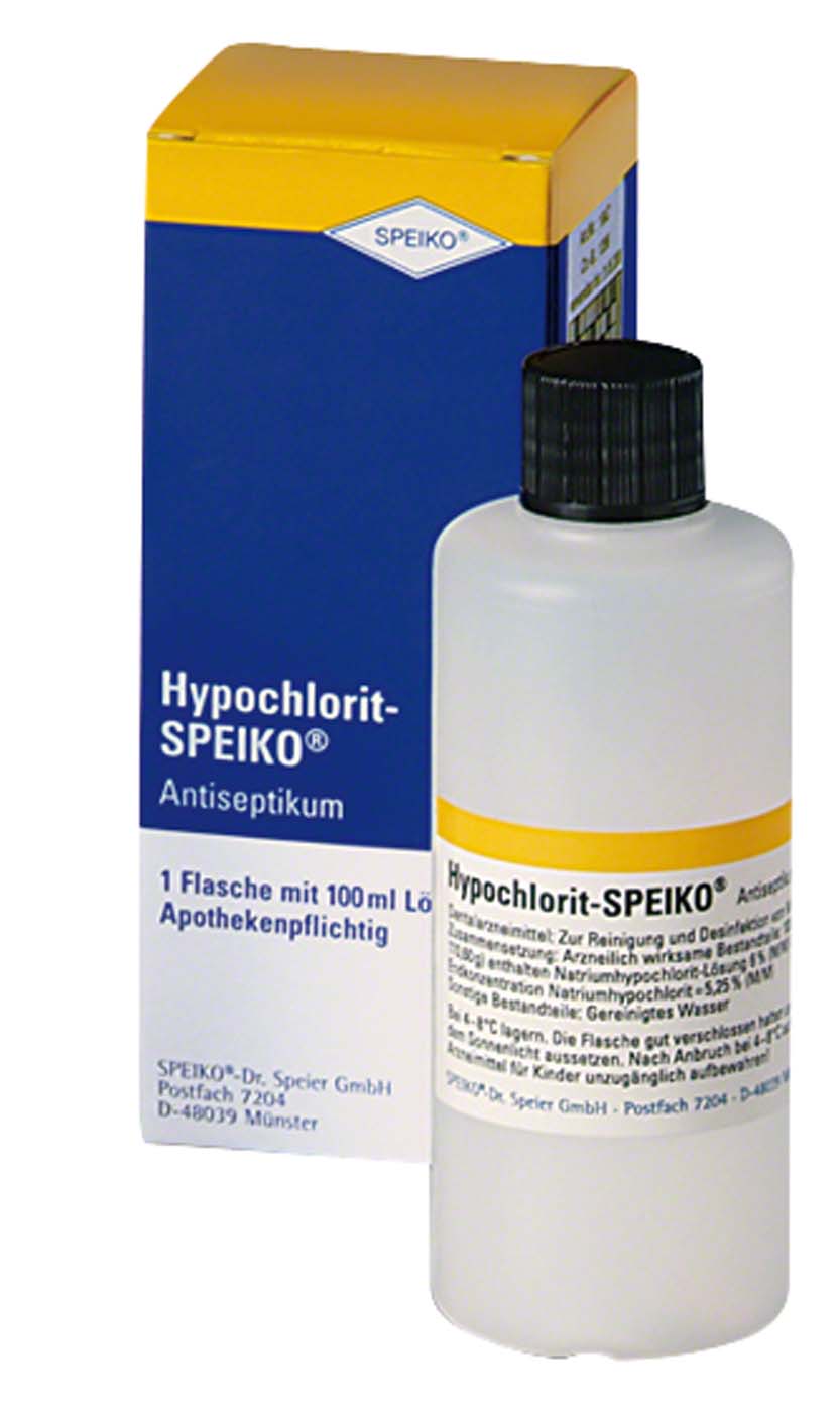 Hypochlorit-SPEIKO® 5,25% Packung 100 ml Lösung mit Easy-Quick Entnahmesystem Hypochlorit-SPEIKO® 5,25 % SPEIKO