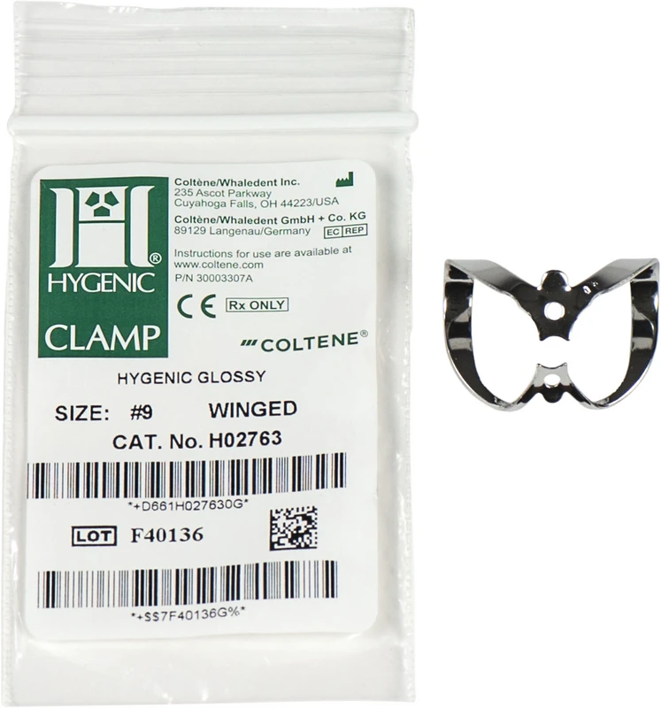 HYGENIC® Dental Dam Klammern Stück Flügelklammer für Frontzähne, 9
