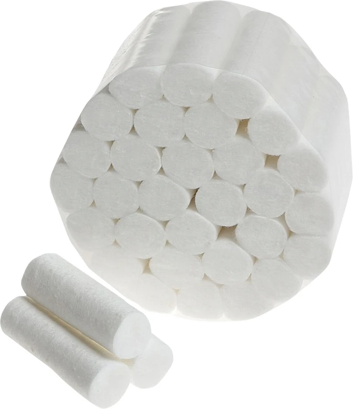 Zahnwatterollen Karton 5 x 300 g Ø 10 mm x 38 mm, weiß, Größe 2 Zahnwatterollen Unigloves