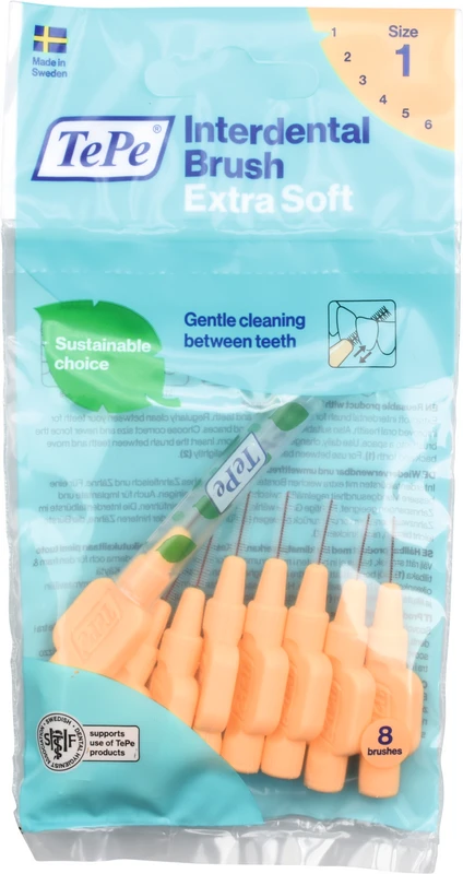 TePe® Interdentalbürsten Extra Soft Packung 8 Stück orange, Ø 0,45 mm