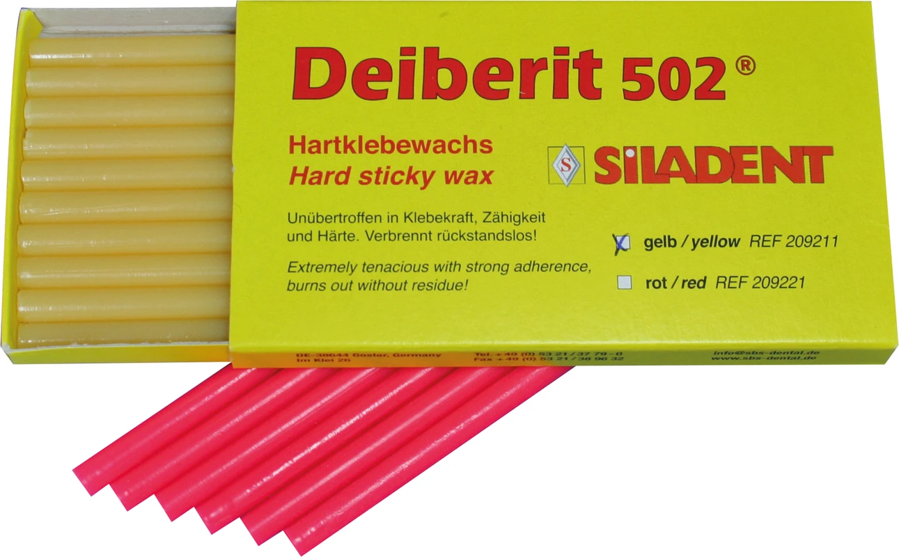Deiberit 502® Packung 10 Stangen Hartklebewachs rot
