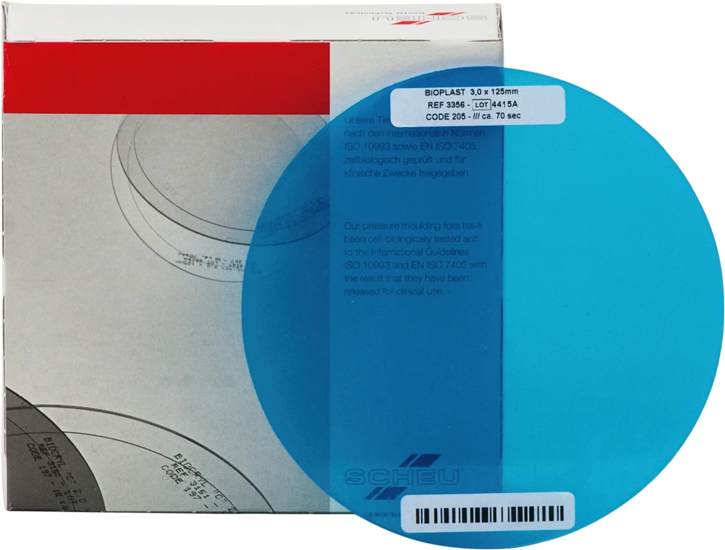 BIOPLAST® Color Packung 10 Stück blau, Ø 125 mm, Stärke 3 mm