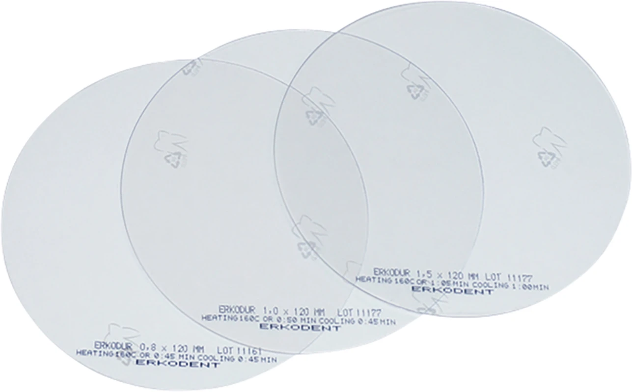 Erkodur Packung 50 Stück klar, Ø 120 mm, Stärke 1,5 mm
