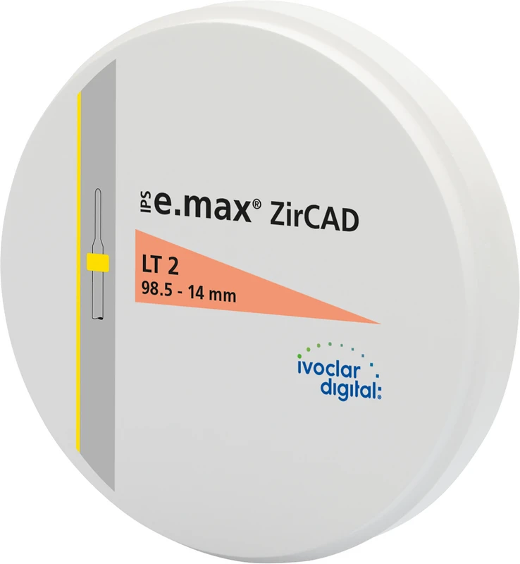 IPS e.max® ZirCAD LT Stück Ø 98,5 mm H 14 mm, 2 LT