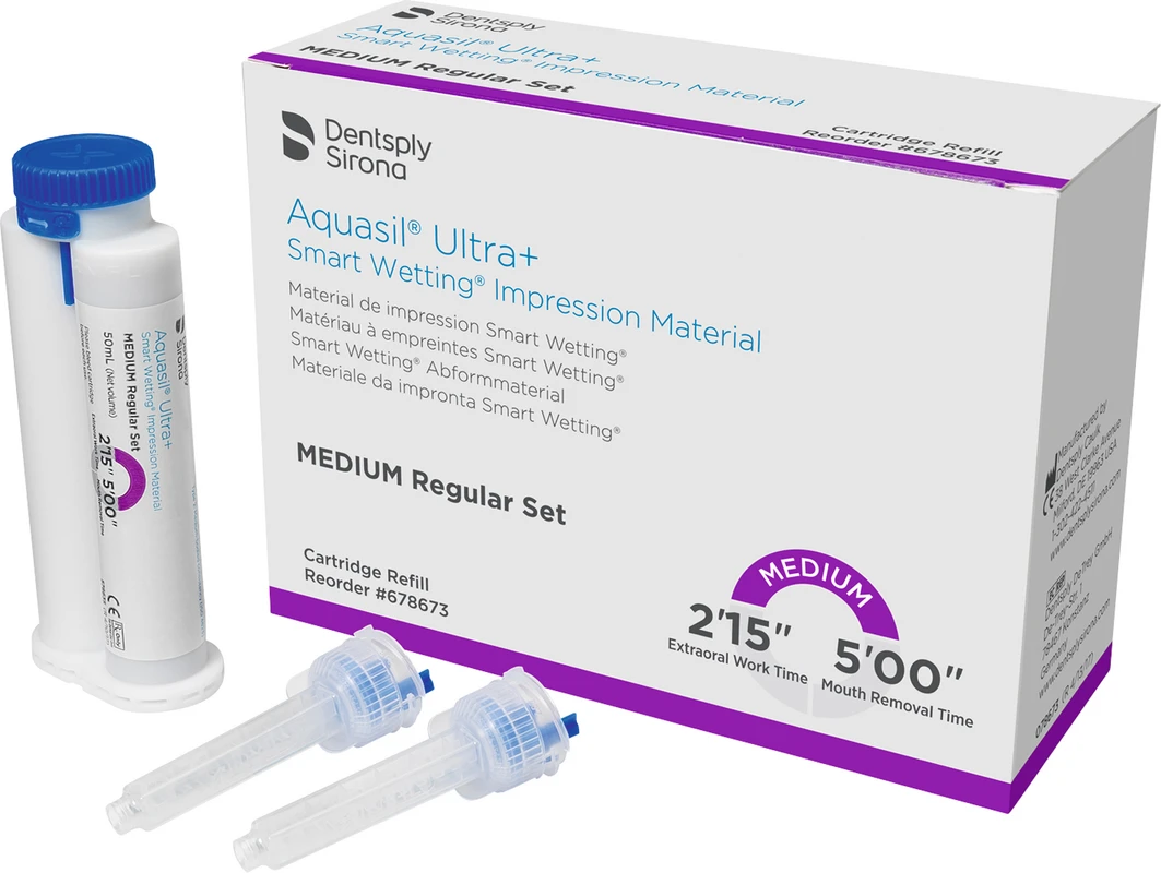 Aquasil® Ultra+ Nachfüllpackung 4 x 50 ml Doppelkartusche Medium Regular Set, Zubehör Aquasil® Ultra+ Dentsply Sirona