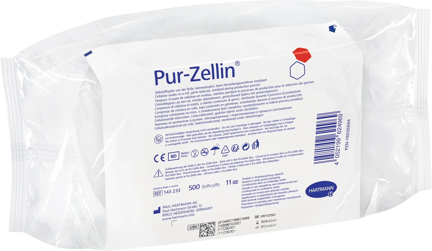 Pur-Zellin® Beutel 500 Stück 4 x 5 cm, keimreduziert
