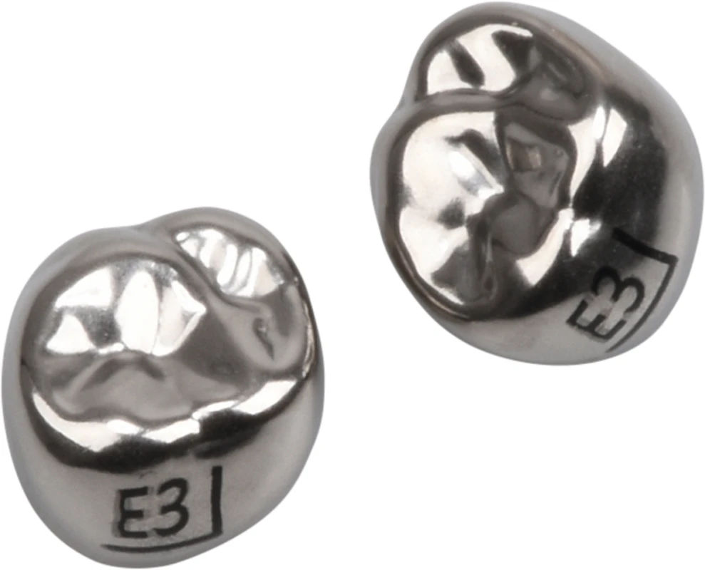 Edelstahlkronen Packung 5 Stück E-UR-3, für Milchmolaren