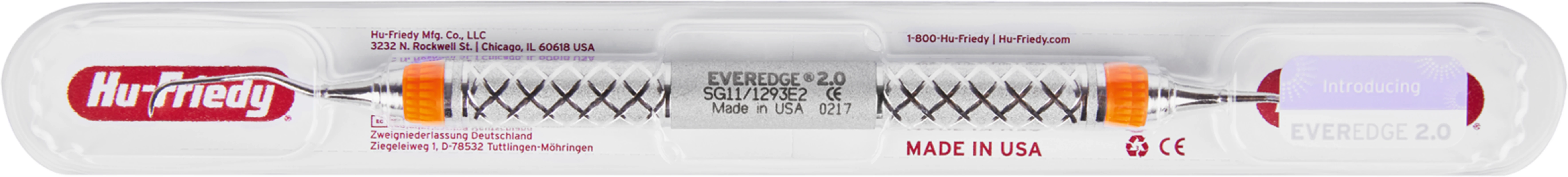 Küretten Gracey Standard EverEdge™ 2.0 Stück Figur 11/12, mesial, Griff #9, orange