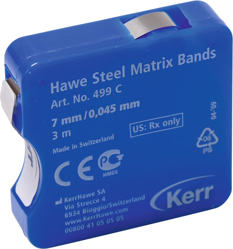 Stahl Matrizenbänder Rolle 3 m Band Breite 7 mm, Stärke 0,045 mm