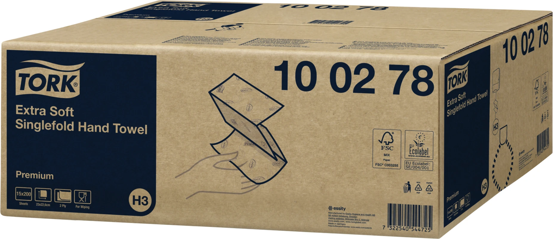 TORK® extra weiche Zickzack Handtücher (V-Falz) H3 System Karton 15 x 200 Stück 2-lagig, extra weich, 23 x 22,6 cm, hochweiß