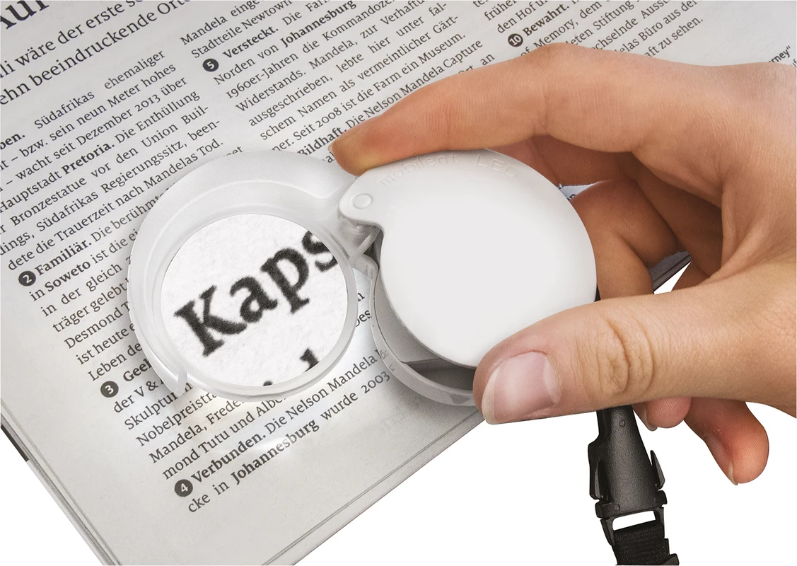 Einschlaglupe mobilent LED Stück weiß, 10-fach Vergrößerung mit LED