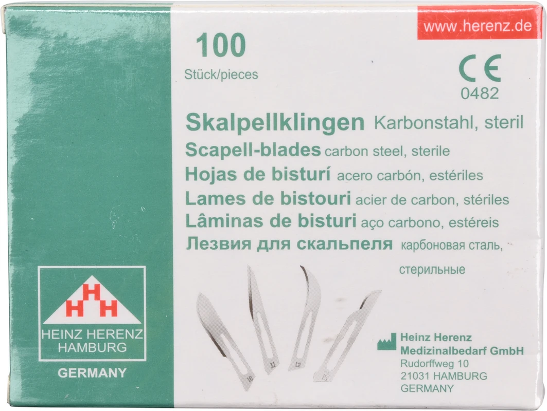 Skalpellklingen Packung 100 Stück Nr. 13, 110-113, Steril