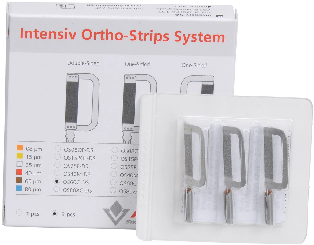 Ortho-Strips Double Sided Packung 3 Stück beidseitig diamantiert, braun mittel, 60 µm
