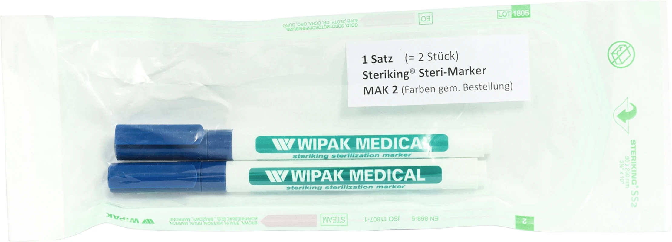 Nicht-toxische Marker Packung 2 Stück blau