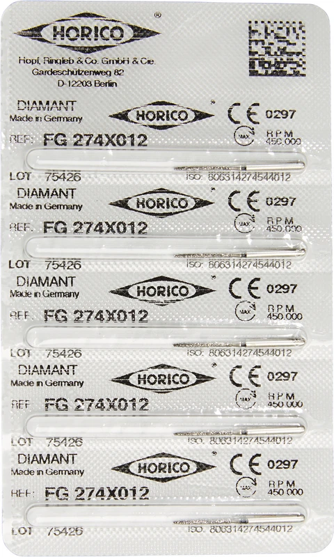 Diamantschleifer 274 Packung 5 Stück schwarz x-grob, FG, Figur 274, 10 mm, ISO 012