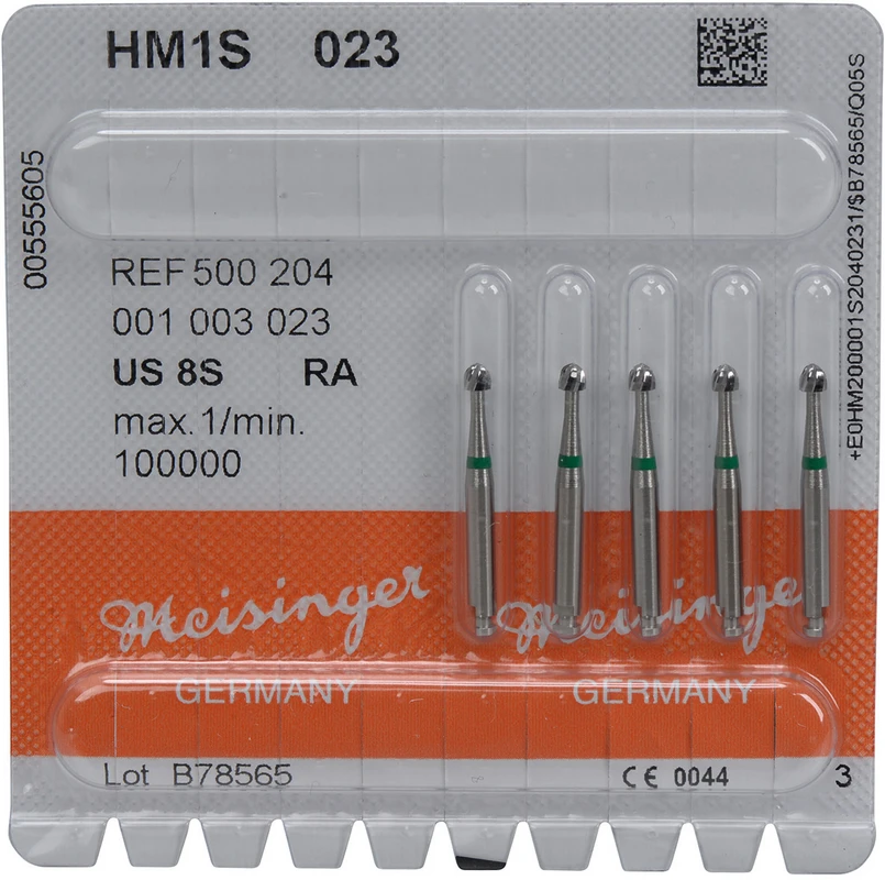 HM-Bohrer 1S Packung 5 Stück schnittfr. Verz., grün, RA, Figur 001, ISO 023